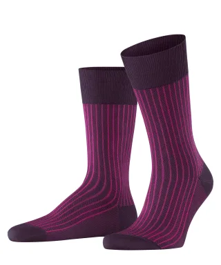 FALKE - FALKE Oxford Stripe Herren aubergine - Gr. - 45.5