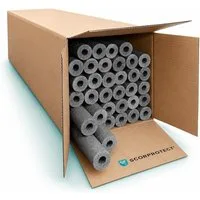 Scorprotect® Steinwolle PE Rohrisolierung angeschlitzt 1 m ganzer Karton Farbe grau