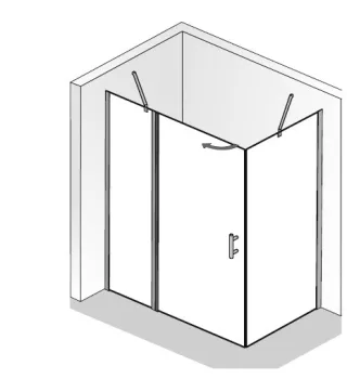 HSK Favorit Nova Drehtür an Nebenteil, 2-teilig und Seitenwand 1241xx153xxx