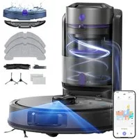 Laresar Saugroboter mit Wischfunktion und Absaugstation L30, 12.000 Pa, LiDAR-Navigation, beutellos, 4-in-1 Reinigung, 200 Min Laufzeit, APP-Bedienbar