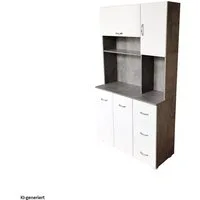 HTI-Living Hochschrank Küchenschrank Beton/Weiß Blanca (Stück, 1-St., 1 Schrank) Küchenbuffet