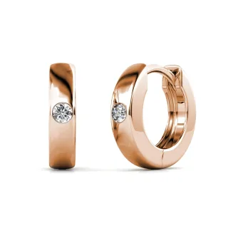 Ringe Ohrringe - Roségold und Kristall