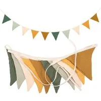 FELIXLEO Hängedekoration Morandi Grün Wimpelkette Kinderzimmer Deko Party Girlande Sto (1 St)