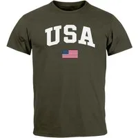 Neverless Print-Shirt Herren T-Shirt USA Schriftzug College Retro US Flagge Amerika Fashion mit Print