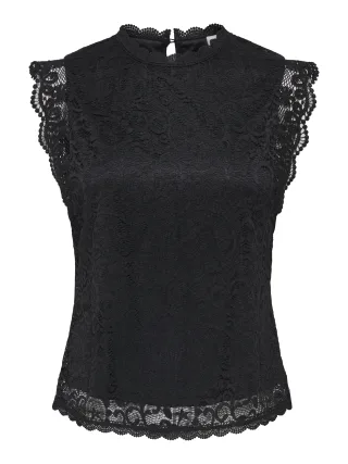 JDY - JDYLOTAS S/L LACE TOP JRS NOOS Black - Gr. - L
