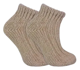 Sock Snob Damen-Stiefelettensocken aus grober, gerippter Wolle mit niedrigem Schnitt