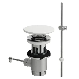 LAUFEN Ablaufventil H8981910000001 mit Zughebel, mit Saphir Keramik Abdeckung, weiß