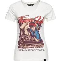 QueenKerosin Print-Shirt Tune Up (1-tlg) mit trendigem V-Ausschnitt