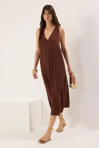 Gerades, locker fallendes Maxikleid für Damen, lässig/leger für den Alltag