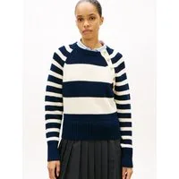 Tommy Hilfiger Strickpullover GOLD BTN UTILITY LS C-NK SWT mit goldfarbenen Knöpfen