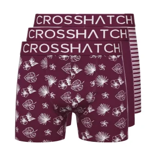 Crosshatch - "Hovland" Boxershorts für Herren (3er-Pack) (Dunkellila)