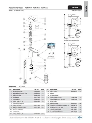 Ideal Standard Griffhebel STRADA, rund, Multiport, F960983AA kpl. F960983AA