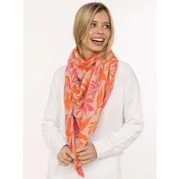 Zwillingsherz Dreieckstuch "Blätter Mix", florales Muster, leuchtende Farben, Mode Tuch