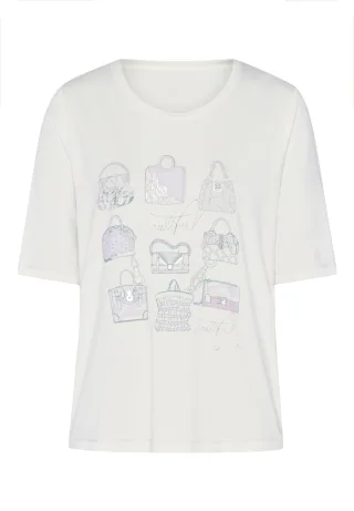 FRANK WALDER - Shirt LOVELY SOFT TONES mit Frontprint pink lavender/ecru/kiesel - Gr. - 36