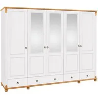 OTTO home Kleiderschrank Tessin (B/H/T ca. 245/191/59 cm) Breite 245 cm, Kiefer massiv, mit Spiegel