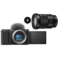 Sony Set: SELP18105G Objektiv + ZVE10BDI Systemkamera (SELP18105G, 24,2 MP, WLAN (Wi-Fi), Bluetooth)
