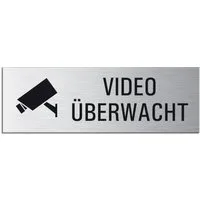 OFFORM DESIGN Hinweisschild Videoüberwacht Schild 240x80 mm Aluminium selbstklebend, (1 St)