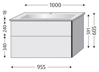 Sanipa Waschtischunterbau mit Auszügen 3way BR33422