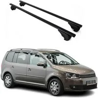 OMAC Dachträger Gepäckträger für VW Touran 2003-2015 Grundträger Metall Schwarz 2tlg (2-St), Wasserbeständig,Abnehmbar,Multifunktional,Leichtgewichtig