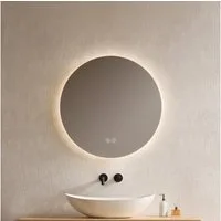 EMKE Badspiegel Badspiegel Rund mit Beleuchtung LED Badezimmerspiegel Wandspiegel, 3 Farben des Lichts, Dimmbar, Intelligenter Touchschalter