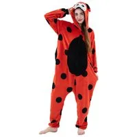 Corimori Partyanzug Onesie Ganzkörper Kostüm für Erwachsene, Marienkäfer-Kostüm Damen Herren Karneval Tier-Kostüme Marienkäfer,L