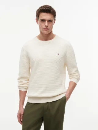 SEASONAL STRUCTURE CREW NECK Ivory Petal - Gr. - L