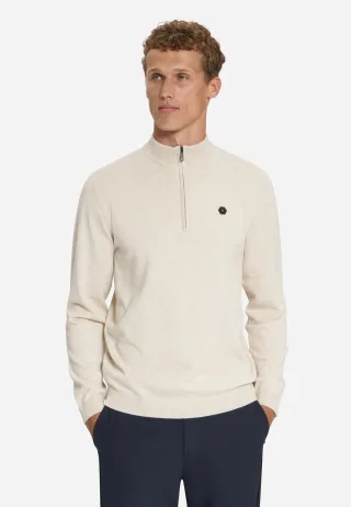 No Excess - Pullover Half Zip Melange Stone - Gr. - XXXL