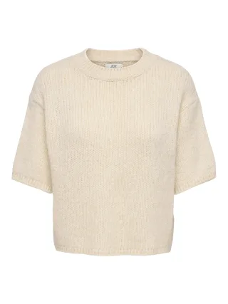 JDY - JDYLINEA S/S PULLOVER O-NECK KNT NOOS Birch - Gr. - L