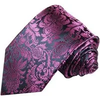 Paul Malone Krawatte Designer Seidenkrawatte Herren Schlips modern floral Breit (8cm), pink blau 688