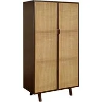 LeGer Home by Lena Gercke Highboard Lina, Mit Rattan Einsatz, 3 Innenfächer, teilmassiv