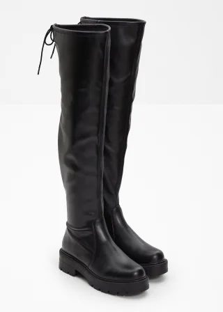 bonprix Overknee Stiefel, schwarz, Gr.37, Schöner Overknee-Stiefel vielseitig kombinierbar
