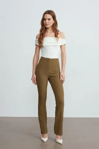 Damen Gerade Bein Krepphose