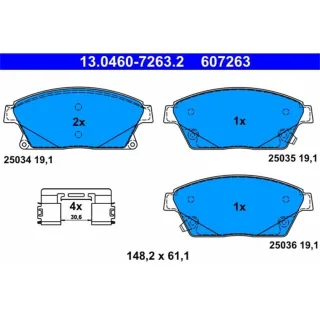 ATE Bremsbel?ge vorne Chevrolet Opel 13.0460-7263.2