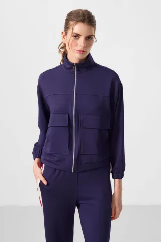 Übergrößen Geschneiderter Zip-Knit-Oberteil