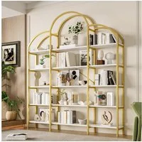 Merax Bücherregal Vitrine 190 cm, Wolkenform Modernes Standregal, 1-tlg., mit 5 Schichten Stauraum, für Wohnzimmer Büro, Metall