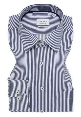 ETERNA - Hemd Twill Langarm navy - Gr. - 44/Langarm - 65cm