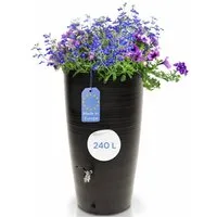 YourCasa Regentonne 240 Liter [Aquasplash] Messing Wasserhahn & Deckel Regenfass