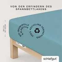 Schlafgut Spannbettlaken PURE Bio-Baumwolle mit Elasthan, 170 g/m², Bettlaken, Spannbetttuch, Jersey, Gummizug: rundum, (1 Stück), PREMIUM Laken für Matratzen bis 30cm Höhe, dehnbar blickdicht, straff