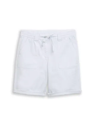 Tom Tailor - Chino Bermuda Shorts mit Kordelzug light blue stripe - Gr. - 42
