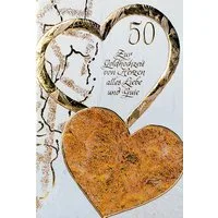 BSB Grußkarten Goldhochzeit - 50. Hochzeitstag - Glückwunschkarte im Format 11,5 x