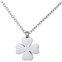 Morella Kette mit Anhänger Morella Halskette Kleeblatt Anhänger Glücksbringer (1-tlg., Kette mit Anhänger inkl. Samtbeutel), Silberne Kette mit Kleeblatt, im Samtbeutel
