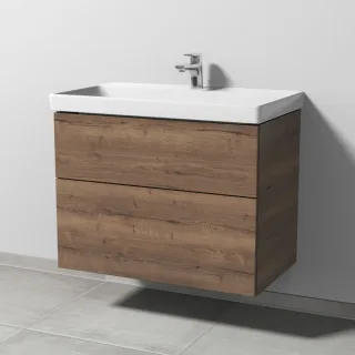 Sanipa 3way Waschtischunterbau zu Villeroy & Boch Avento Waschtisch mit 2 Auszügen, Eiche-Tabak SM62350