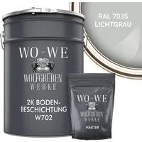 WO-WE Bodenversiegelung 2K Garagenfarbe Bodenbeschichtung W702, 2,5-20Kg, Seidenglänzend, Epoxidharz
