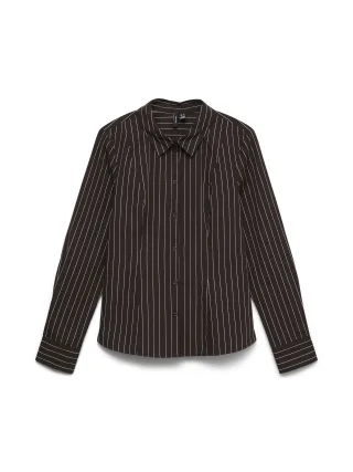 VERO MODA - VMANYA LS FITTED SHIRT WVN Chocolate Torte - Gr. - M