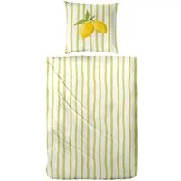 Primera Bettwäsche Renforce-Bettwäsche Lemon stripes, Renforcé, 2 teilig