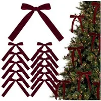 Cachito Christbaumschmuck 12 Stück Weihnachtsschleifen Vintage-Samtband Geschenkschleifen, Für Weihnachtsbaum, Geschenkverpackungen, Girlanden, Kamin, Treppen