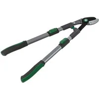 Dehner Gartenschere Getriebeastschere Comfort, Aststärke 38 mm, Kohlenstoffstahl, antihaftbeschichteter und teleskopierbarer Astschneider