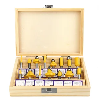 15pcs 1/4 Inch Shank Router Bits Set Carbide Trimming Machine Tool Set for woodworking