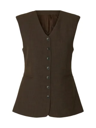 selected men - Taillierte Weste braun - Gr. - 36