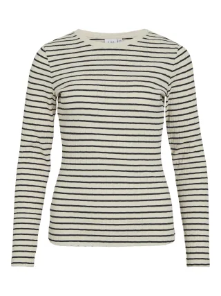 VILA - VIAMELINE O-NECK L/S TOP/PB/1 Birch - Gr. - L